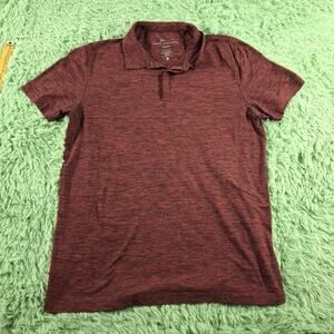 Marc Anthony Luxury Polo Shirt Mens L Maroon Black Performance Golf